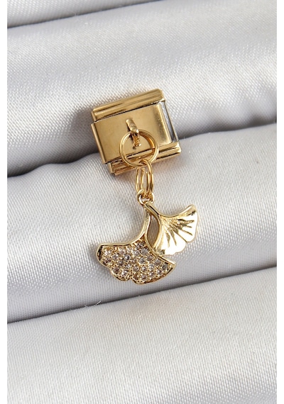 316l Çelik Sallantılı Zirkon Taşlı Balık Kuyruğu Model Gold Renk Nomination Charm Diğer