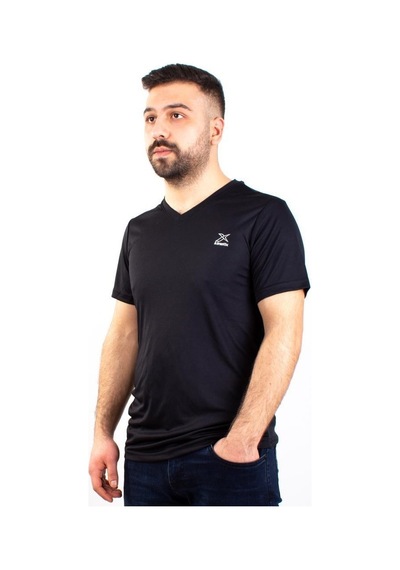 Kinetix Sn-222 Neck Siyah Günlük Erkek V Yaka Tişört