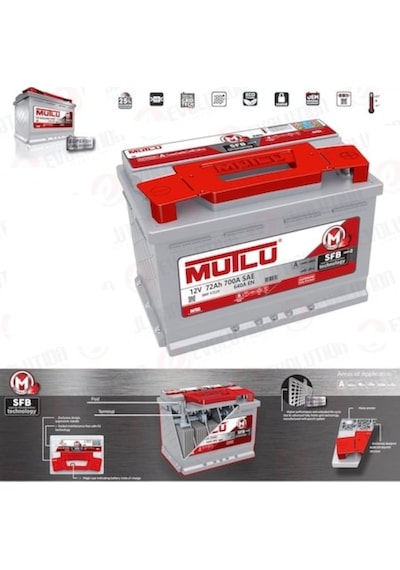 Mutlu Akü 12 Volt 72 Ah 700A (Sae) Yeni Kasa Yeni Ürün / 474161250