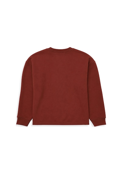 Denokids Erkek Çocuk Oversize Bordo Sweatshirt – Kolej Okul Tarzı (6-11 Yaş)