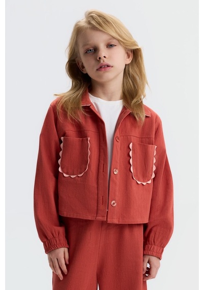 Xo Kids Kız Çocuk Gömlek 4-8 Yaş 31504 Kiremit