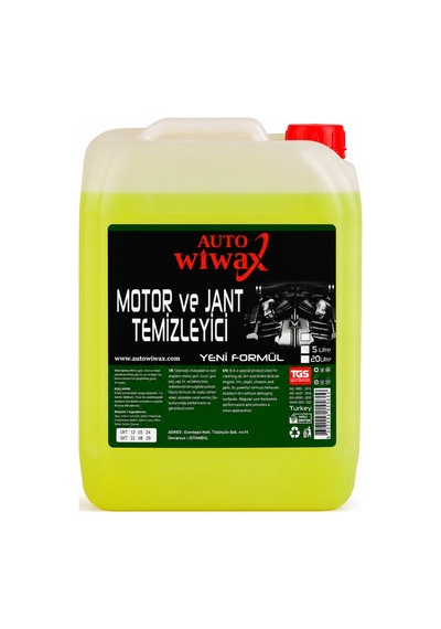 Auto Wiwax Profesyonel 5 Litre Motor Temizleyici Ve Jant Temizleyici Güçlü Yağ Sökücü