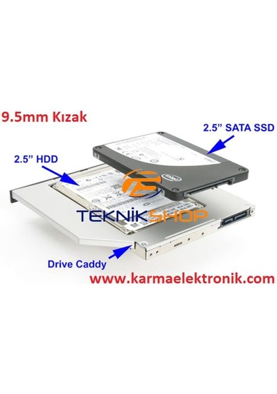 Lenovo Uyumlu Dvd-Ssd Çevirici Adaptör Kızak 9.5Mm Ince Versiyon