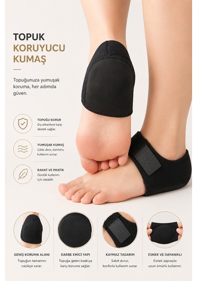 Darbe Emici Topuk Koruyucu Kumaş Topuk Çorabı Topukluk Tabanlık. Lateksli Topukluk 1 Çift