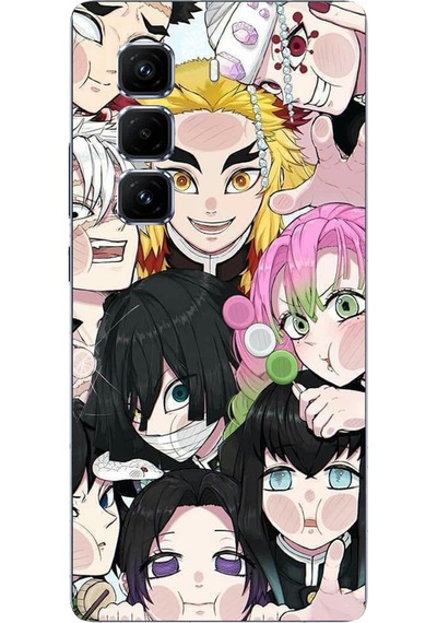 Infinix Hot 50 Pro Plus Uyumlu Demon Slayer Manga Baskılı Silikon Kılıf Renkli