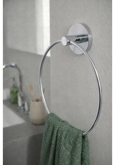 Krom Kaplama Yuvarlak Halka Banyo -mutfak Havlu Askılığı S-102