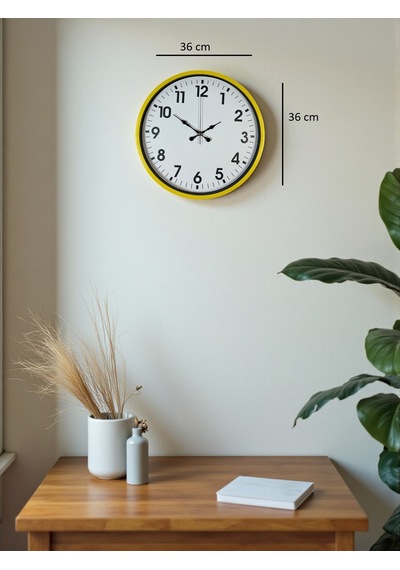 36 Cm Standart Sarı Duvar Saati Diğer