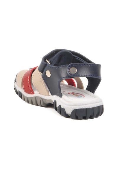 Lacivert Kırmızı Cırtlı Hafif Unisex Bebek Sandalet 173101 B Lacivert-bej-kırmızı