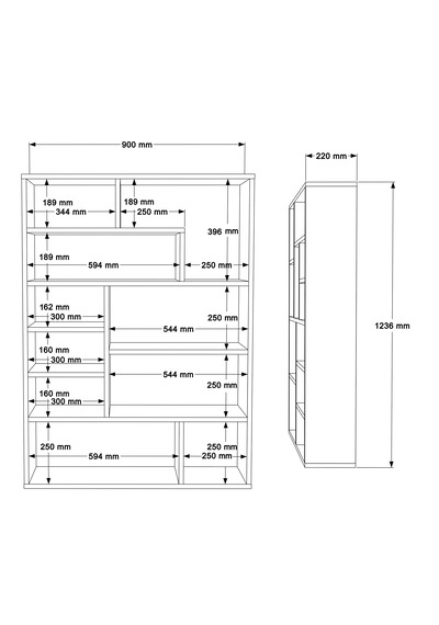 Robin Home Felix Kitaplık 124cm Sepet-antrasit