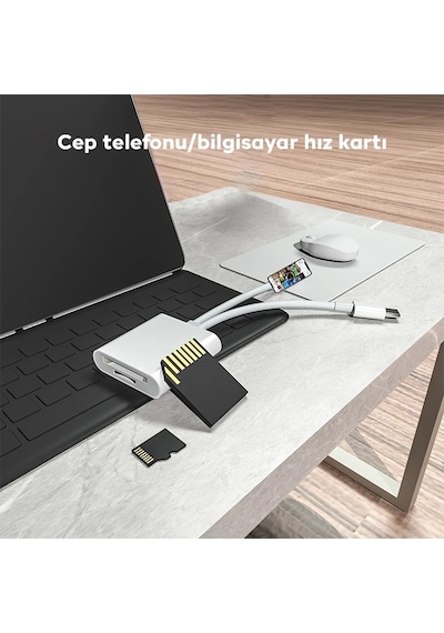 Ally Nk-101yst Pro Type-c/lightning To Sd-tf Kart Çevirici Adaptör- 5775