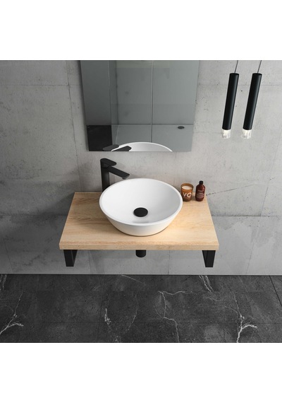 Isvea Sistema Y Soft Tezgah Üzeri Çanak Lavabo 45 Cm, Batarya Deliksiz Beyaz 10sy66045