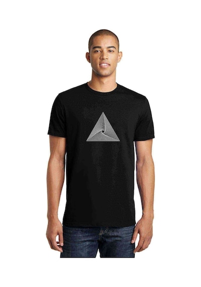Hipnos Triangle Baskılı Siyah Erkek Tshirt