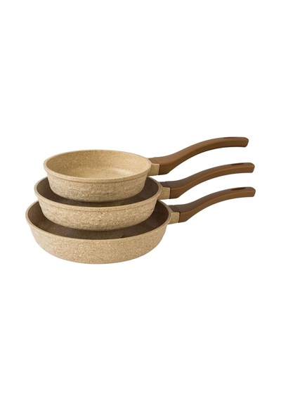 Neptün 3 Parça Döküm Tava Set Mini Cappucıno 18/22/26 Cm Yapışmaz