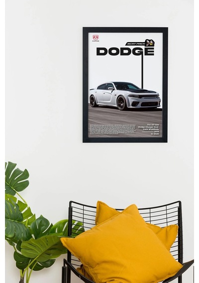 Dodge Charger Scat Pack Widebody Özel Tasarım Siyah Çerçeveli Tablo Poster