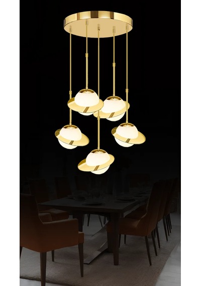 Nasa 5'li Sarkıt Avize 2416-s57-5u-gx Gold