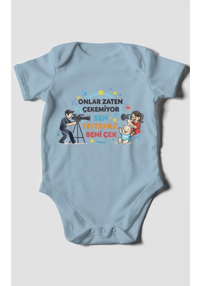 Morivokids Teyzeye Özel Kısa Kollu Bebek Body %100 Pamuk Zbn90-kk Bebe Mavisi