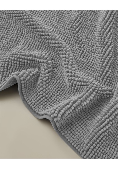 Macaroni Kaydırmaz Taban Banyo Paspası Seti 60x90 + 40x60 Cm Gri
