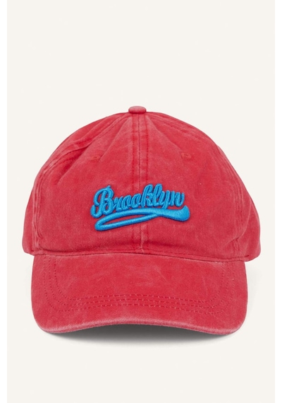 Defacto Kadın İşlemeli Jean Cap Kırmızı Şapka H8116ax26wnrd2 Kırmızı-rd2