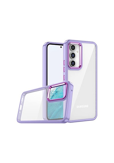 Kılıf Kamera Lens Korumalı Elektroplatin Kaplama Sert Pc Colourful Platinum Serisi Lila