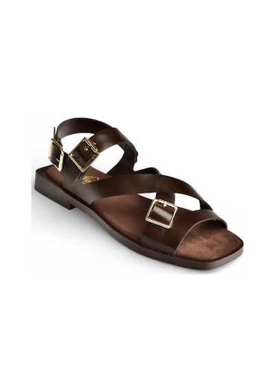Fox Shoes Y458702660 Kahverengi Rustik Toka Detaylı Kadın Sandalet Kahverengi