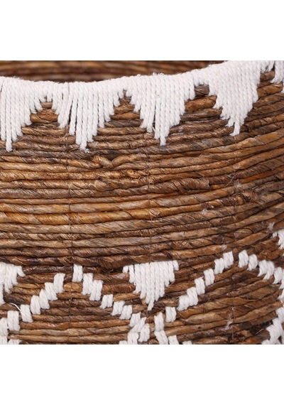 Bodrum 31x28x38 Cm. Doğal Abaka El Yapımı Sepet M Bej