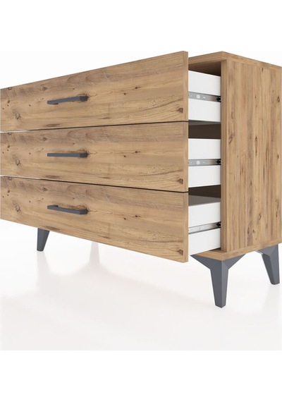 Arges Şifonyer 3 Çekmeceli 88x30x64 Çam-çam Çam
