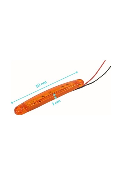 10 Adet Turuncu Parmak Lamba 9 Led Su Geçirmez 12v 24v Emir