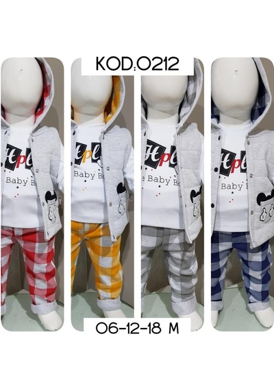 Candysbebe Hippil Mavi Pantolonlu Takım Beyaz - Mavi