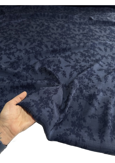 Jakarlı İpek Cupro Kumaş En 120 Cm Parlak Dökümlü Elbise, Gömlek, Kimono, Takım Ve Pantolon 1200 -9 Mavi
