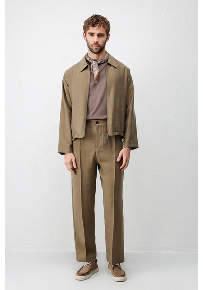 Antioch Lyocell Relaxed Fit Pileli Erkek Pantolon Haki