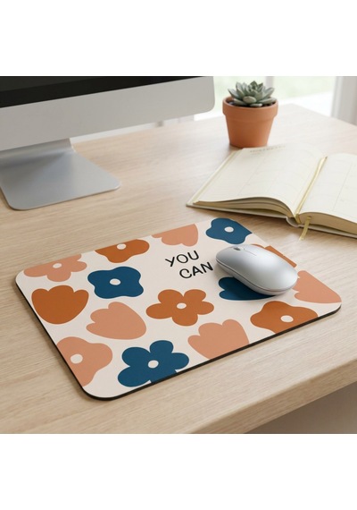 Tabloe You Can Yazılı Desenli Mouse Pad - 23x19 Cm - Kaydırmaz Tabanlı Kaliteli Mousepad Çok Renkli