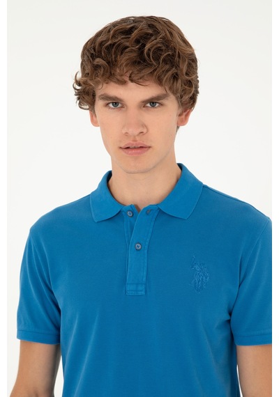 U.S. Polo Assn. Erkek Slim Fit Polo Yaka Saks Basic Tişört 50294207-VR045