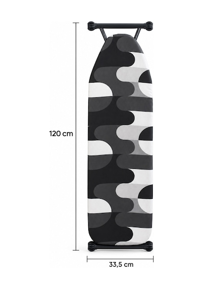 Porsima 10279 Katlanabilir Ütü Masası 33x110 Cm - Kapı Arkası Askı Aparatlı, Yükseklik Ayarlı, Buhar Geçirgen Perfore Tablalı Ütü Masası Siyah / Gri Siyah Gri