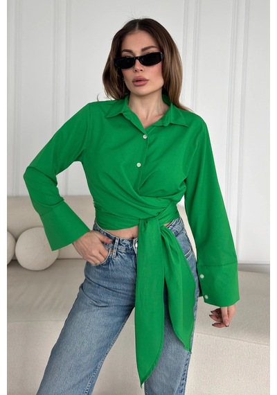 Bbbutikbasic Bağlamalı Poplin Gömlek Bb0250 Yeşil