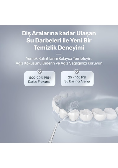 Npo Nicefeel Fc180 Profesyonel 600ml Diş Teli/protez Bakım Ve Ağız Duşu-beyaz