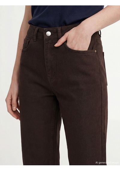 Lcw Comfort Kahverengi Flare Kadın Jean Pantolon
