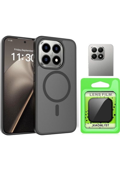 Vendas Xiaomi 15t Kılıf Sert Pc Arka Yüzey Wireless Şarj Özellikli Zore Flet M-safe Kapak + Kamera Lens Koruyucu Siyah Vendas Xiaomi 15t Kılıf Sert Pc Arka Yüzey Wireless Şarj Özellikli Zore Flet M-safe Kapak + Kamera Lens Koruyucu Siyah