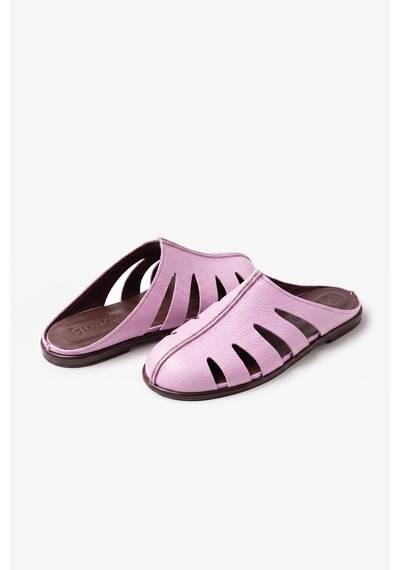 Palme Pembe Flother Deri Kadın Terlik
