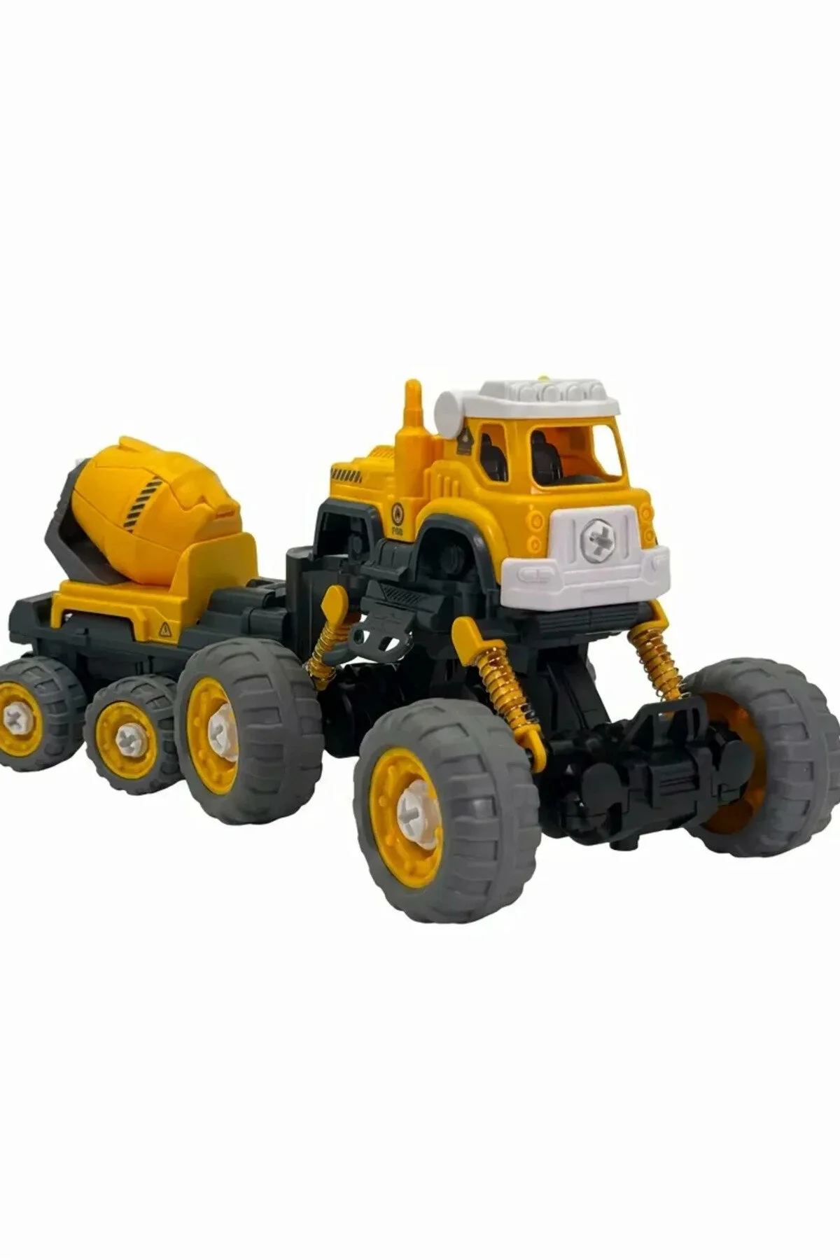4x4 Geri Çek-bırak Beton Mikserli Kamyon Dıy Oyuncak Seti, 25+ Sök-tak Parça
