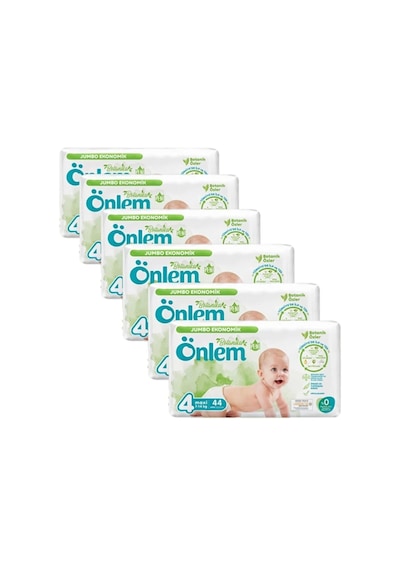 Önlem Botanika Bebek Bezi 4 Numara Jumbo Ekonomik Paket Maxi 44'lü x 6 6'lı