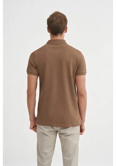 Cazador 46130 Erkek Kahverengi Polo Yaka Tshirt