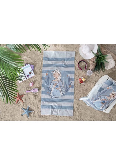 Frozen Ice Queen Disney Lisanslı Kadife Plaj Havlusu 60x120 Cm Lila