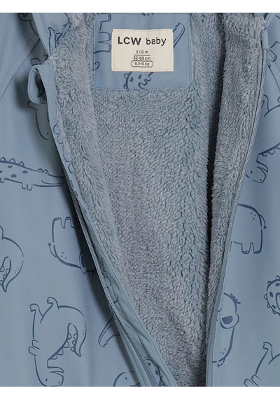 LC Waikiki Lcw Baby Mavi Su İtici Erkek Bebek Astronot Mont Dull Blue Prınte
