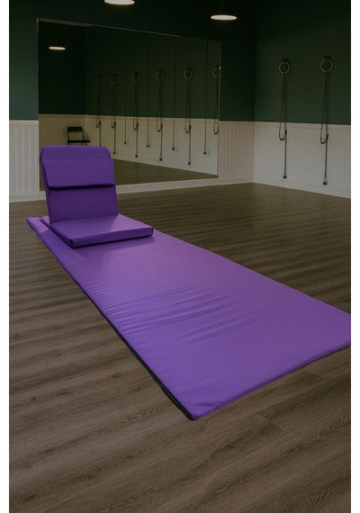 Backjack Meditasyon Sandalyesi Destekli Yer Minderi + 60x180 Kumaş Mat - Backjack 3xl Mor