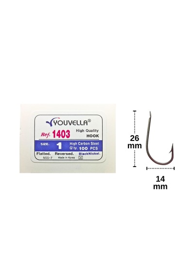 Youvella 1403 No:1 Kore Olta İğnesi Siyah Nikel 100 Adet
