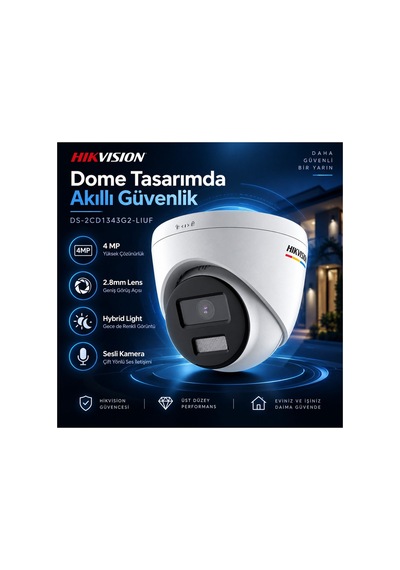Ds-2cd1343g2-lıuf 4 Mp 2.8mm Smart Hybrid Light Sesli Ip Dome Kamera
