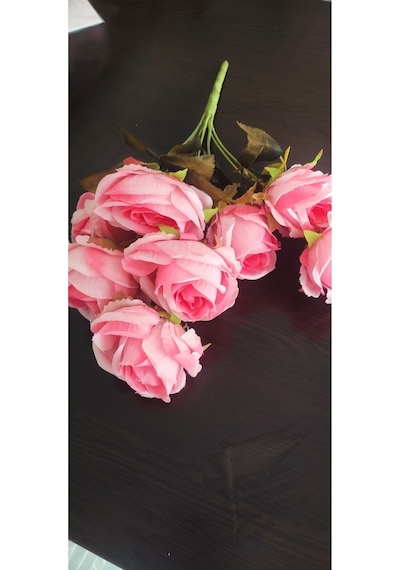 Rüzgar Çiçekcilik 45 Cm 8 Kafalı Pembe Gül Pembe