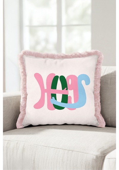 Sarılan Kollar Yazılı Pop Art Saçaklı Yastık Kılıfı - Soyut Figürlü Pembe Püsküllü Kırlent Kılıfı Serin Esinti Saten Sarılan Kollar Yazılı Pop Art Saçaklı Yastık Kılıfı - Soyut Figürlü Pembe Püsküllü Kırlent Kılıfı Serin Esinti Saten