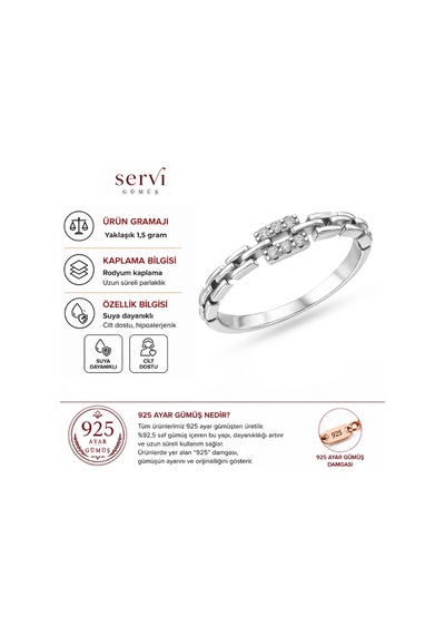 Servi 925 Ayar Alessa Yüzük-268 Gümüş