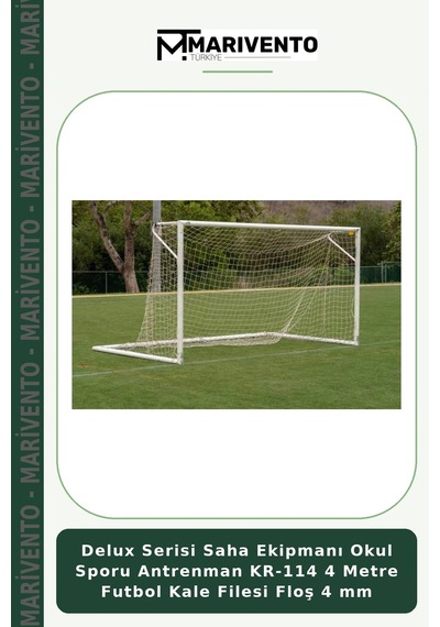 Delux Serisi Saha Ekipmanı Okul Sporu Antrenman Kr-114 4 Metre Futbol Kale Filesi Floş 4 Mm Belirtilmemiş